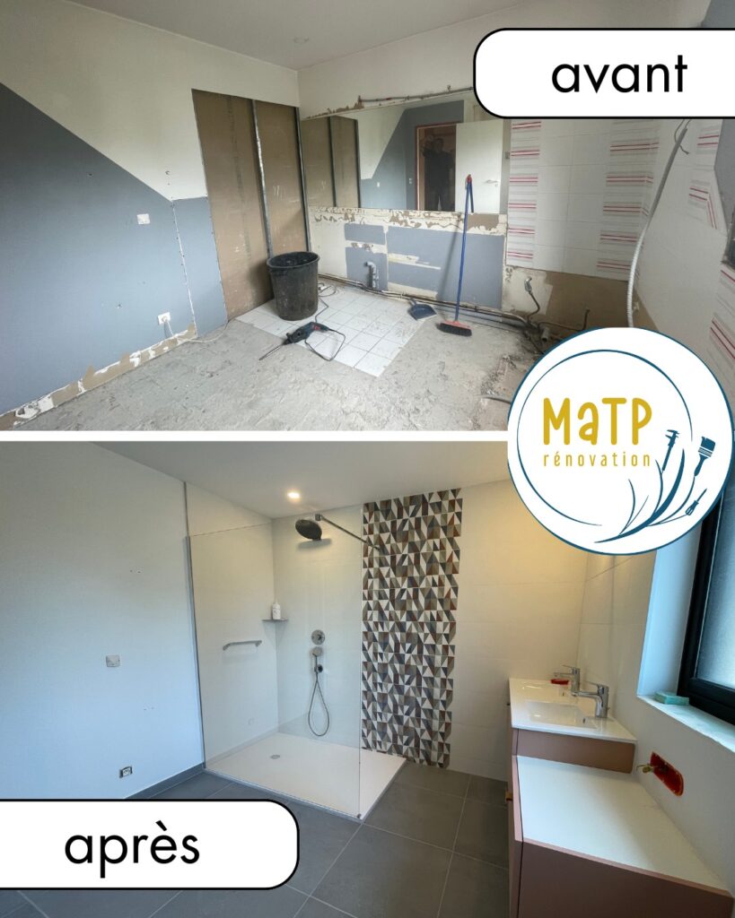 Rénovation de salle de bain avant après en Aveyron – MATP Rénovation